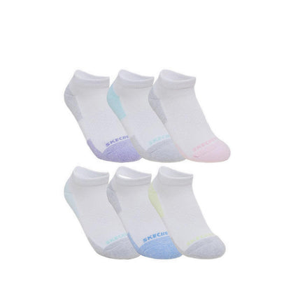 Skechers 6Pk Girls 1/2 Terry Low Cut - White