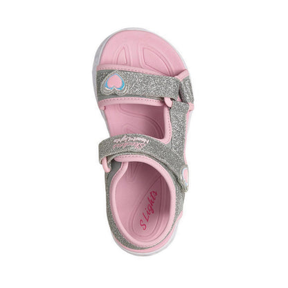 Skechers Heart Lights Girl's Sandal - Silver