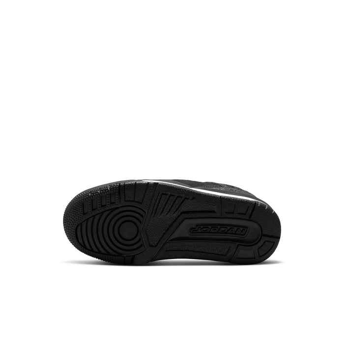 Kids black rubber outsole for low-top sneakers with textured tread pattern