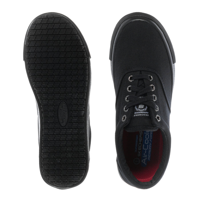 Sudler SR women's black sneaker outsole and side view