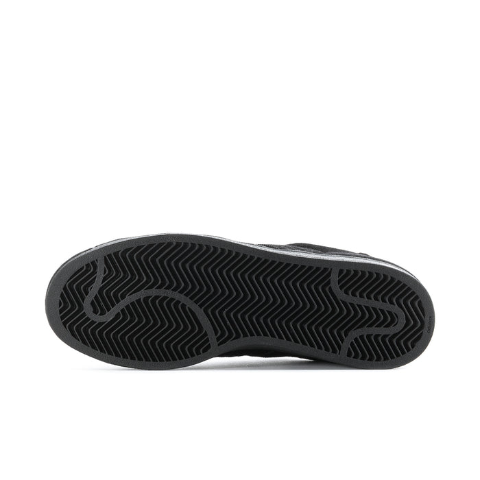 Black sneaker outsole with zigzag tread pattern