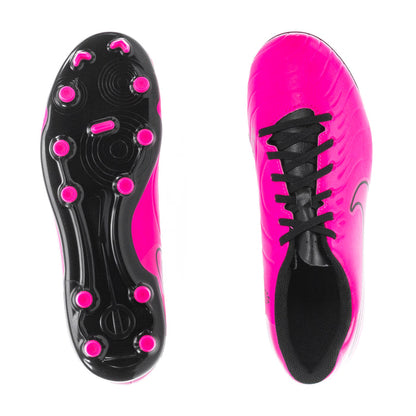 Youth soccer cleat outsole and heel, fierce pink and black with stud pattern