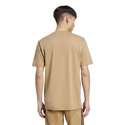 Men's tan crew-neck T-shirt back view