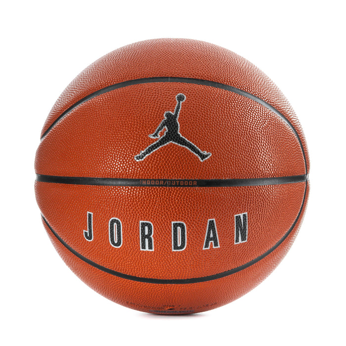 Orange basketball with black stitched panels and Jumpman logo at center