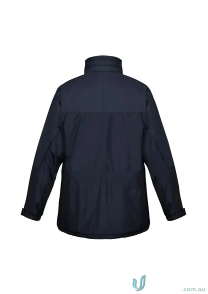 Dark blue Unisex Trekka Jacket with high wind collar and micro fleece lining
