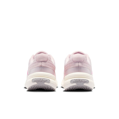 Women’s mauve running sneakers with padded heel and textured outsole at the back