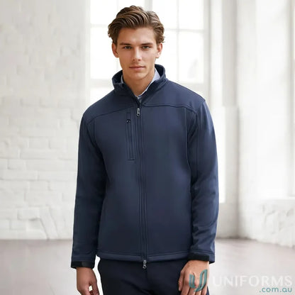 Man in Biz Collection Mens U:Tech SoftShell Jacket with Biz Tech fabric, J3880 style