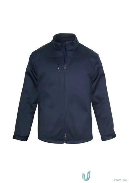 Dark blue Biz Collection Mens Softshell Jacket J3880 with Biz Tech fabric and zip pockets