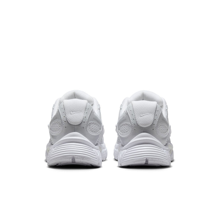 White running sneakers from the back with heel tabs and Swoosh logo details