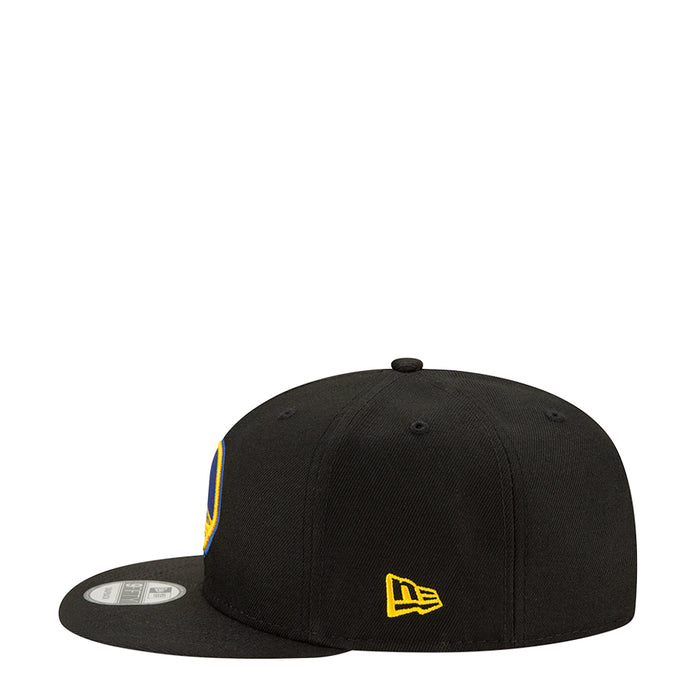 Black baseball cap with small yellow NE logo patch
