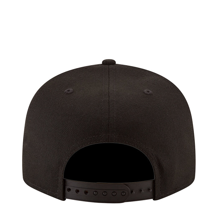 Black baseball cap with ventilation eyelets and adjustable back strap