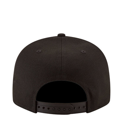 Black baseball cap with ventilation eyelets and adjustable back strap
