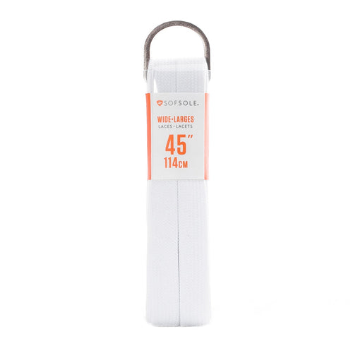 White wide lace bag ties, 45 in length