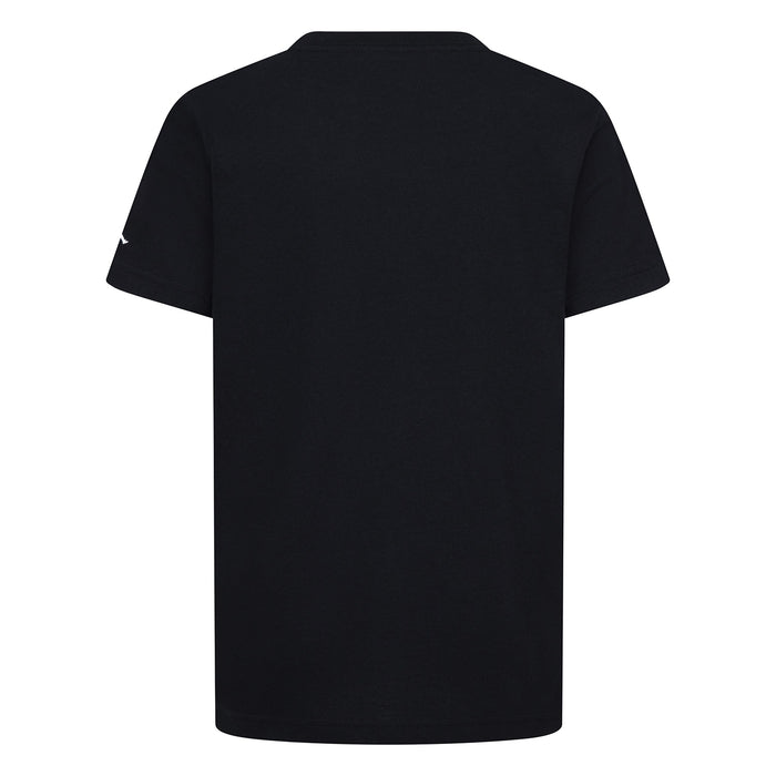 Youth black crewneck T-shirt back, plain design