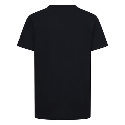 Youth black crewneck T-shirt back, plain design