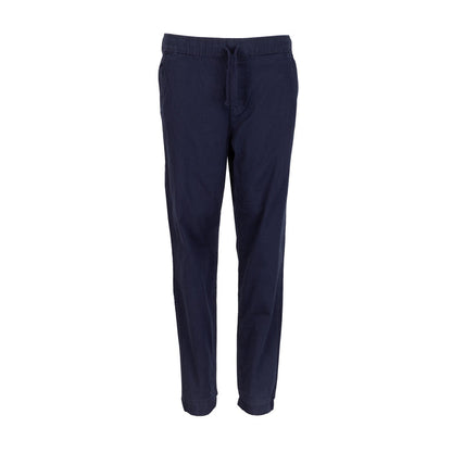 Youth navy woven jogger pants with elastic waistband and drawstring