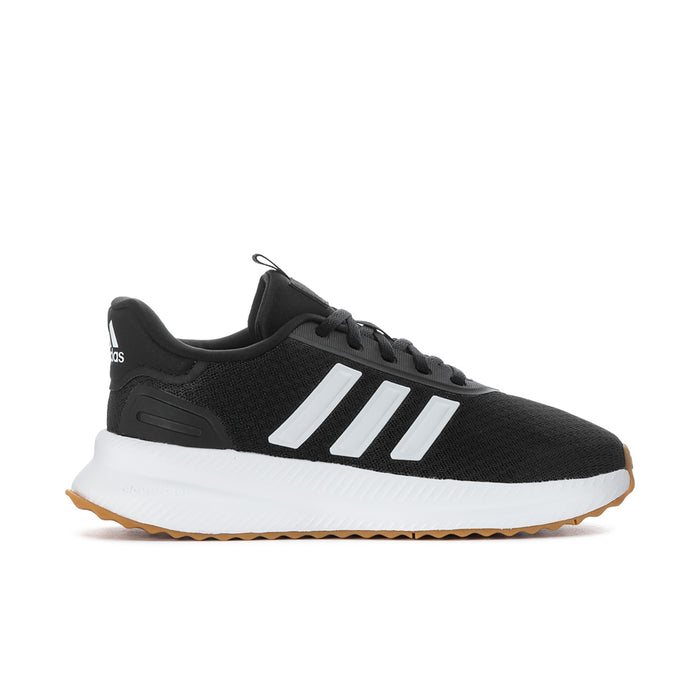 X_PLR Path Wide women's sneakers, black knit upper with white 3-Stripes and gum outsole.