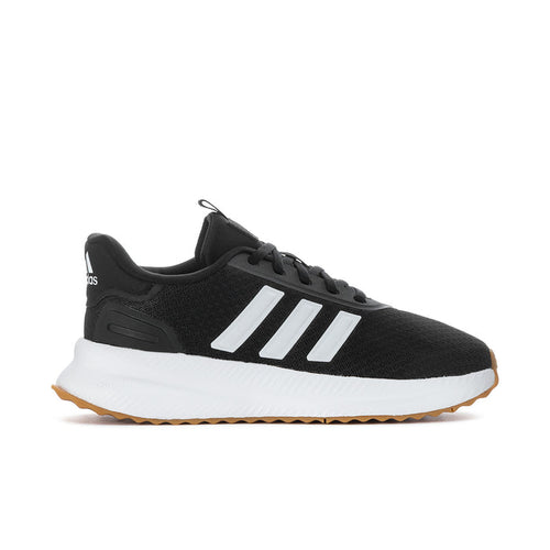 X_PLR Path Wide women's sneakers, black knit upper with white 3-Stripes and gum outsole.
