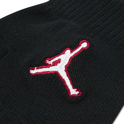 Black youth gloves with white and red Jumpman logo